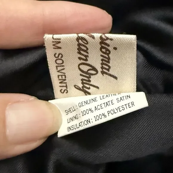 Clipper Mist By London Fog Black Leather Men’s Bomber Jacket Size M Aviator 90’s - Picture 9 of 10